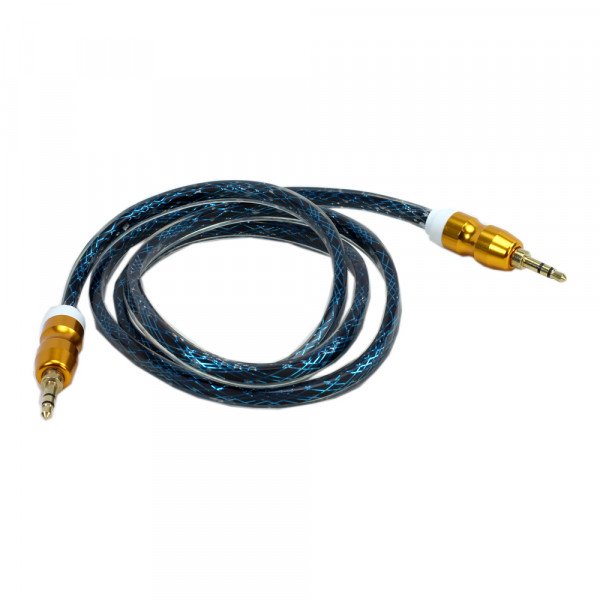 Wholesale Auxiliary Music Cable 3.5mm to 3.5mm Heavy Duty Braided Wire (Dark Blue)